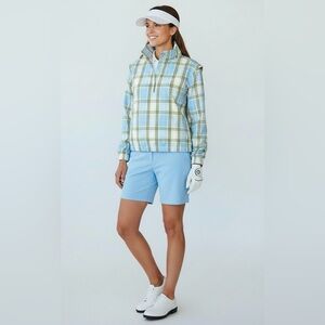 Liz Claiborne Golf Pullover Jacket Windbreaker Plaid Lightweight‎ Large